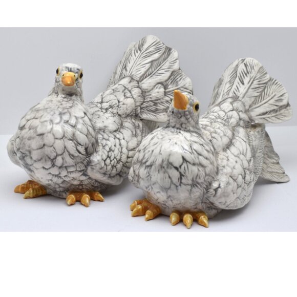 Vintage Hand Painted Ceramic Doves, 1986, 1 Pair - Picture 1 of 11